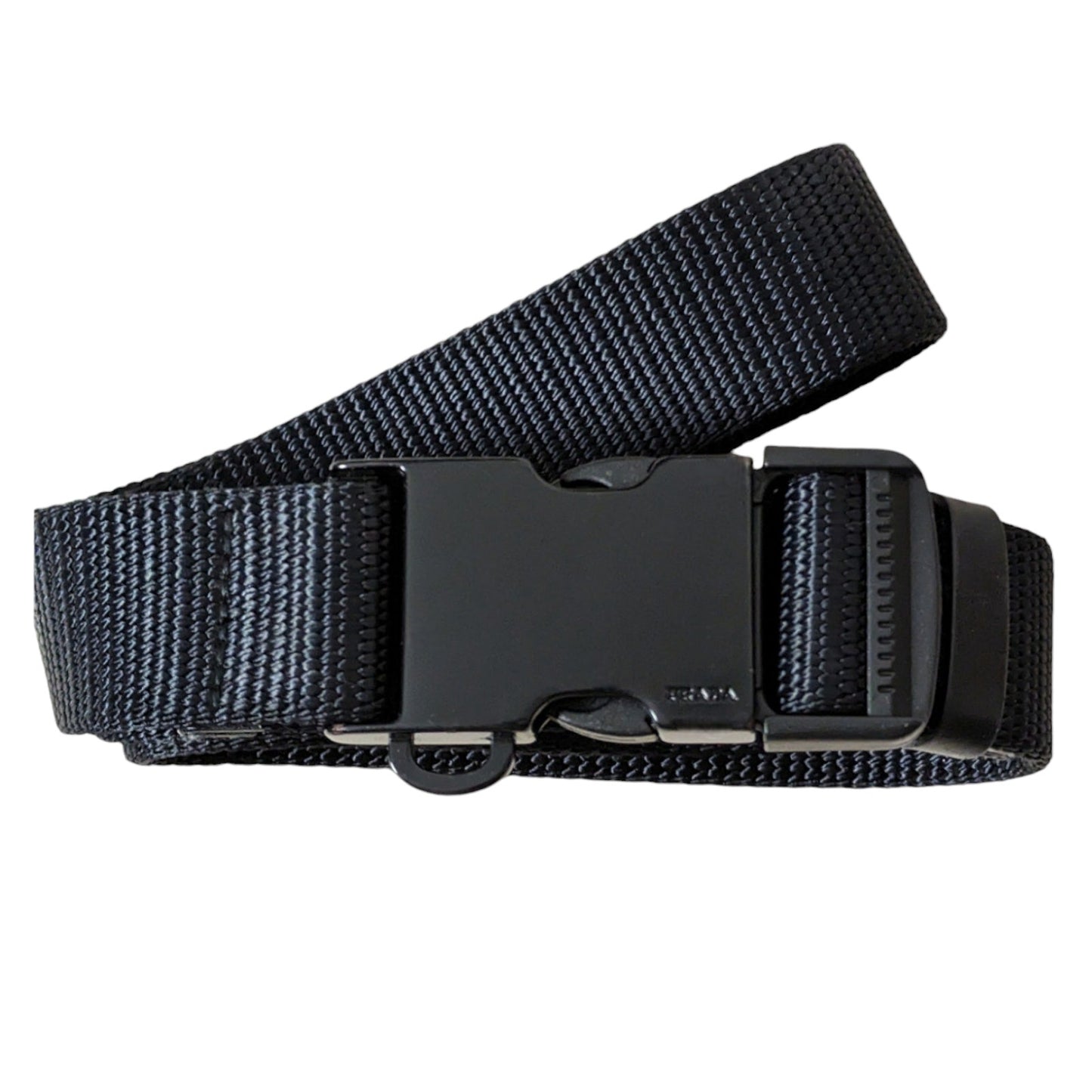 Authentic PRADA Unisex Seatbelt Logo Black Belt